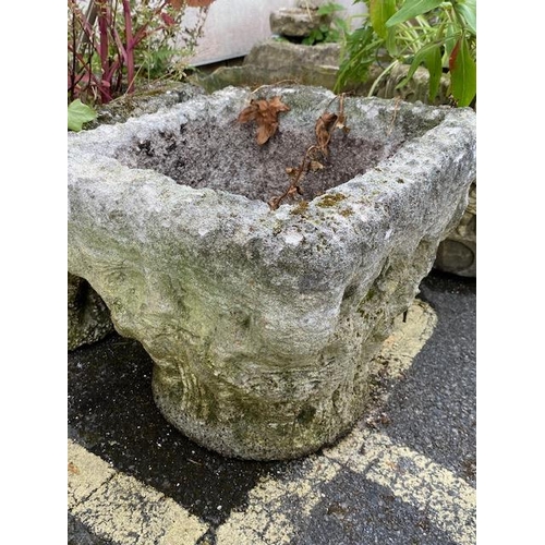 322 - Pair of square concrete garden planters