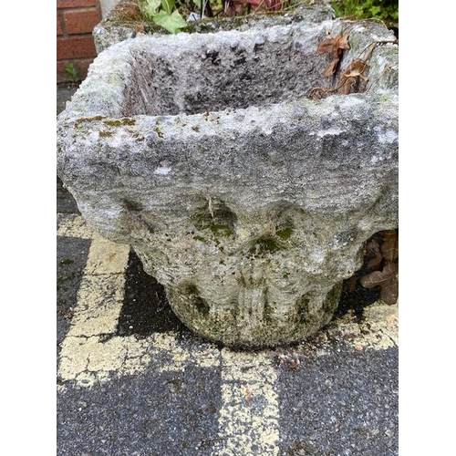 322 - Pair of square concrete garden planters