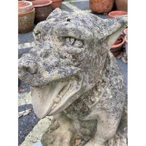 326 - Concrete garden statue of a seated gargoyle, approx 56cm tall