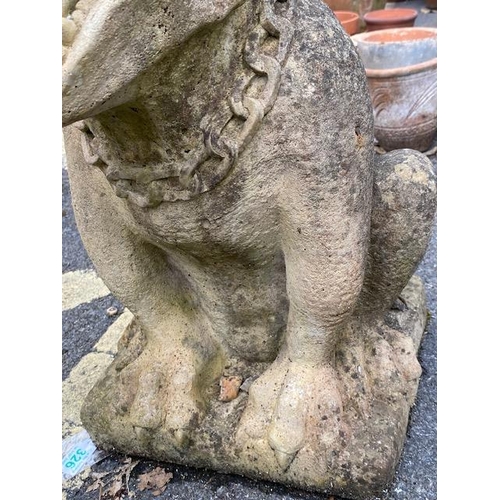 326 - Concrete garden statue of a seated gargoyle, approx 56cm tall