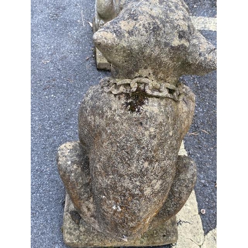 326 - Concrete garden statue of a seated gargoyle, approx 56cm tall