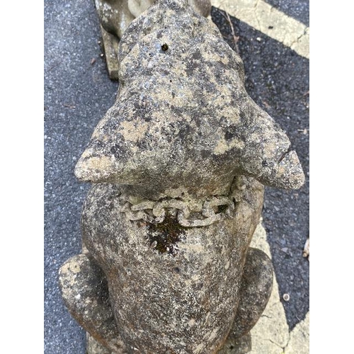 326 - Concrete garden statue of a seated gargoyle, approx 56cm tall