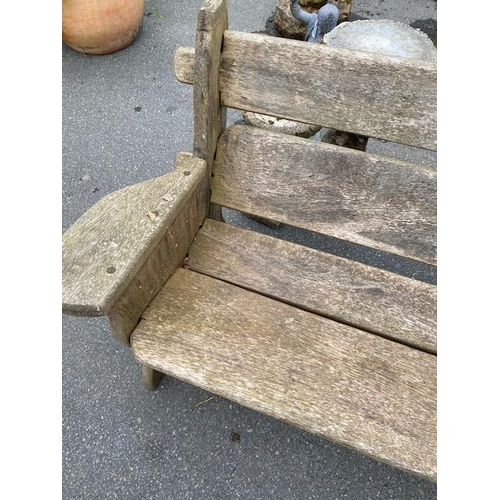 343 - Rustic garden bench, approx 134cm in length