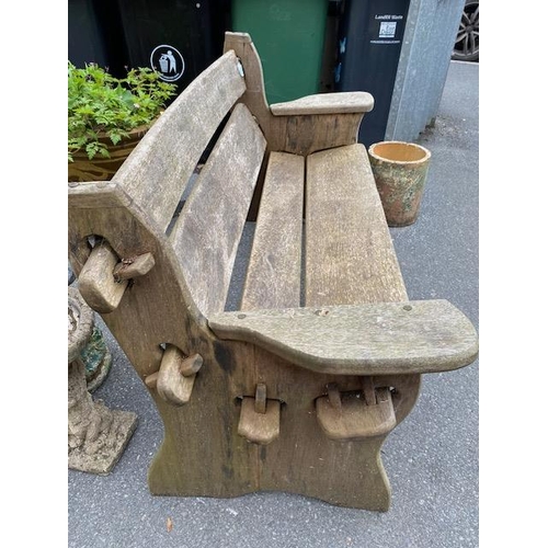 343 - Rustic garden bench, approx 134cm in length