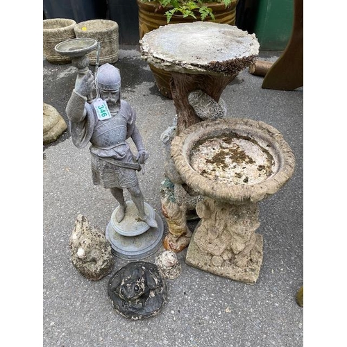 346 - Collection of garden ornaments