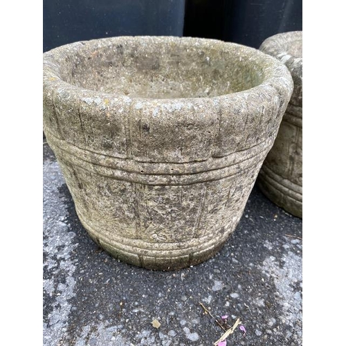 358 - Two concrete garden planters