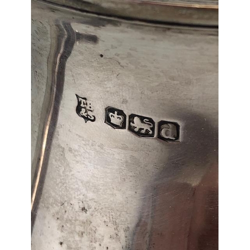 36 - Large Silver hallmarked tankard on stepped base with flared rim hallmarked for Sheffield by maker Th... 