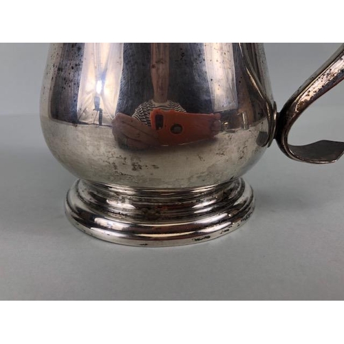 36 - Large Silver hallmarked tankard on stepped base with flared rim hallmarked for Sheffield by maker Th... 