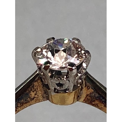 75 - Solitaire diamond ring, approximately 3/4ct, set in 18ct yellow gold, approx size N and 3.5 g