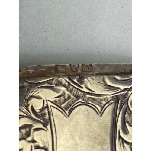 82 - Antique silver vesta case hall marked for Chester, 1910 , scrolling engraved design