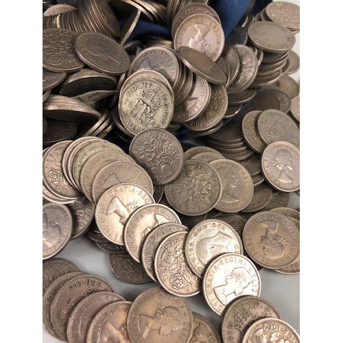 98 - Collectable coin interest, large quantity of British sixpences, 6d coins ranging in dates from the 1... 