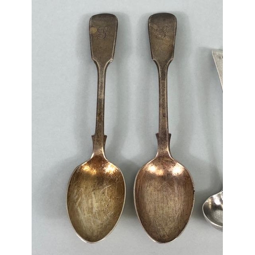 1 - Collection of Silver hallmarked spoons various makers styles and ages and total weight approx 229g