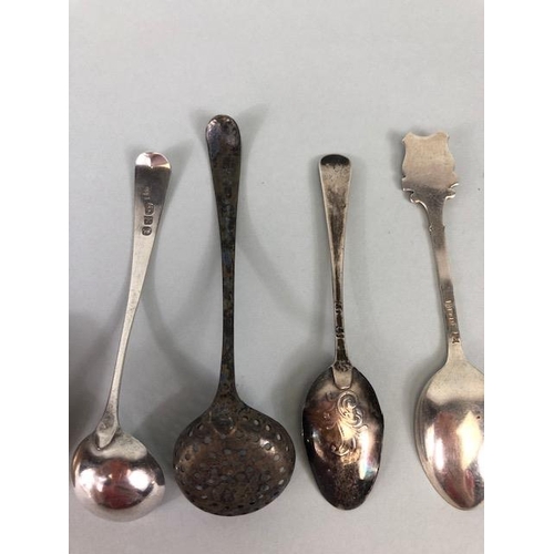 1 - Collection of Silver hallmarked spoons various makers styles and ages and total weight approx 229g