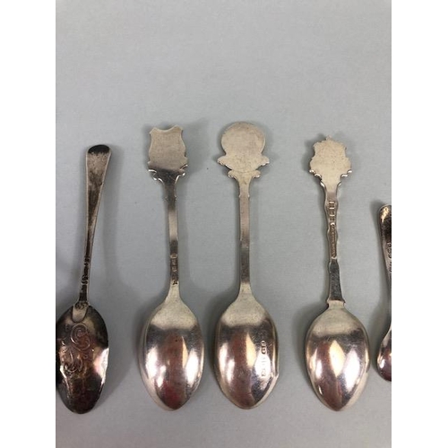 1 - Collection of Silver hallmarked spoons various makers styles and ages and total weight approx 229g