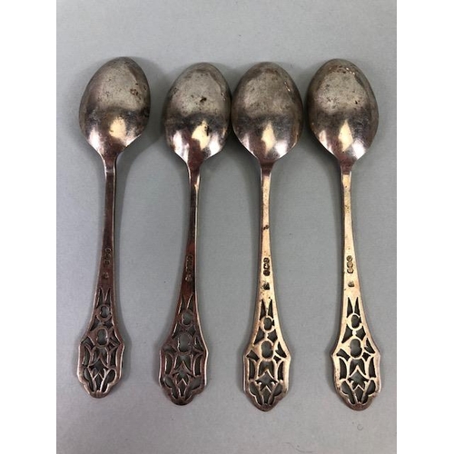 1 - Collection of Silver hallmarked spoons various makers styles and ages and total weight approx 229g