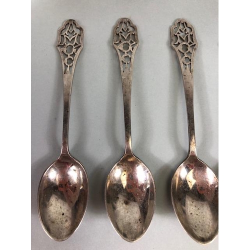 1 - Collection of Silver hallmarked spoons various makers styles and ages and total weight approx 229g