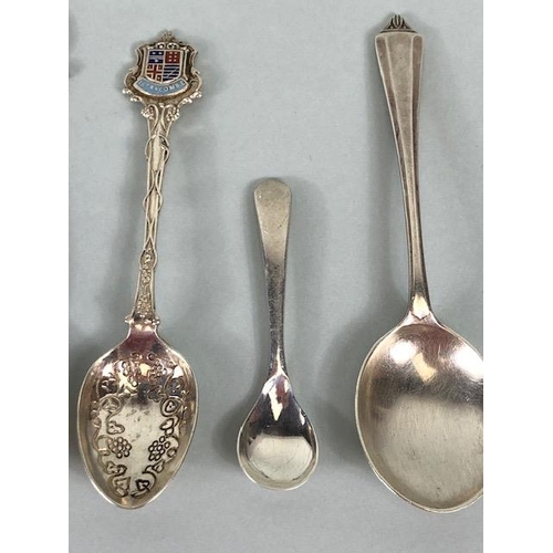 1 - Collection of Silver hallmarked spoons various makers styles and ages and total weight approx 229g