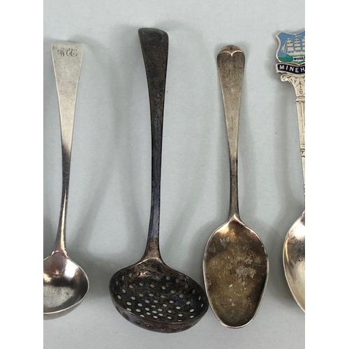 1 - Collection of Silver hallmarked spoons various makers styles and ages and total weight approx 229g