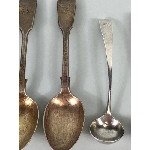 1 - Collection of Silver hallmarked spoons various makers styles and ages and total weight approx 229g