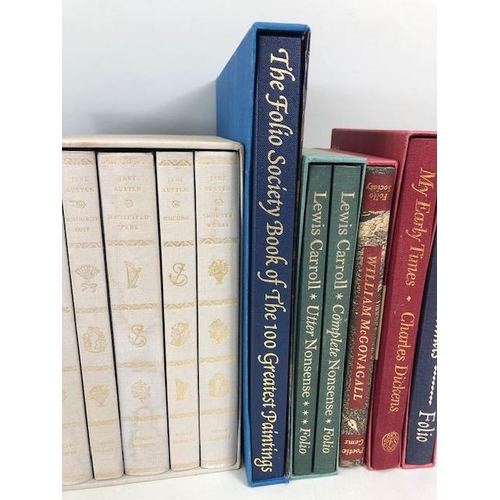 105 - Folio society Books, Lewis Carol  Complete and utter Nonsense, Shakespeare's sonnets, Poetic gems, W... 