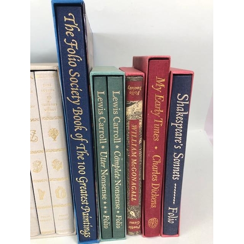 105 - Folio society Books, Lewis Carol  Complete and utter Nonsense, Shakespeare's sonnets, Poetic gems, W... 