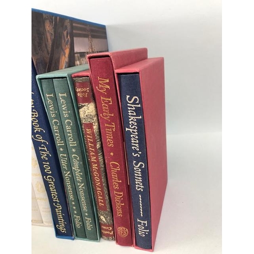 105 - Folio society Books, Lewis Carol  Complete and utter Nonsense, Shakespeare's sonnets, Poetic gems, W... 