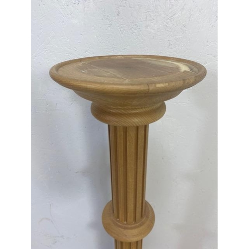 107 - Pine Torchere or plant stand approx 98cm tall