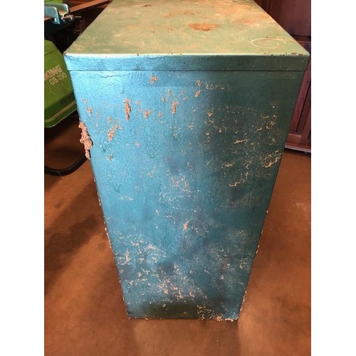 108 - Vintage architectural metal ten drawer painted filing cabinet approx 48 x 38 x 89cm