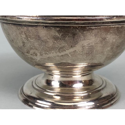 11 - Silver dish on stepped circular base with Turkish hallmarks to base approx 9cm in diameter and 116.4... 