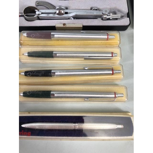 113 - Collection of Rotring drawing instruments, to include Dividers, Compass, pens, sets and accessories