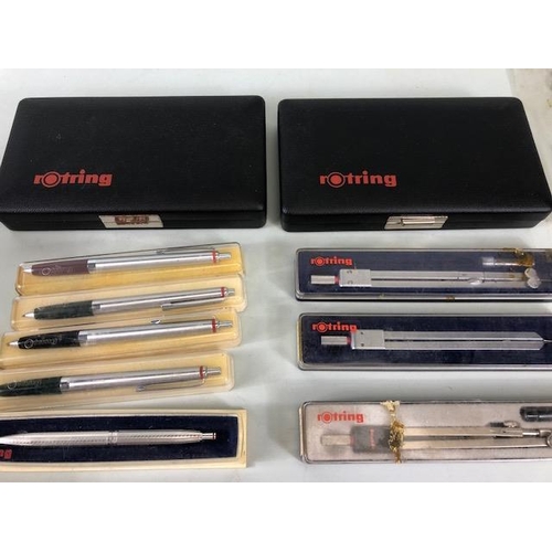 113 - Collection of Rotring drawing instruments, to include Dividers, Compass, pens, sets and accessories