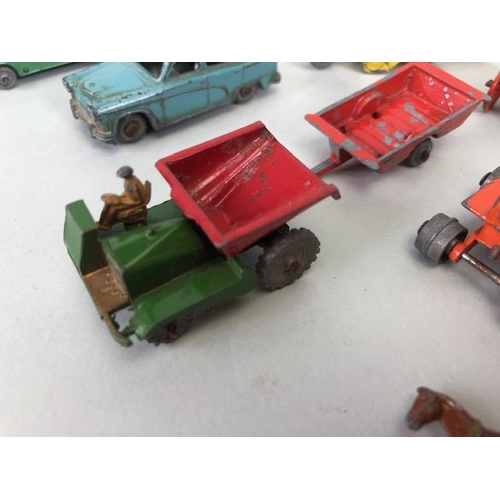 117 - Vintage Toys, collection of play worn die cast Lesney vehicles to include trucks, stage coach, carav... 