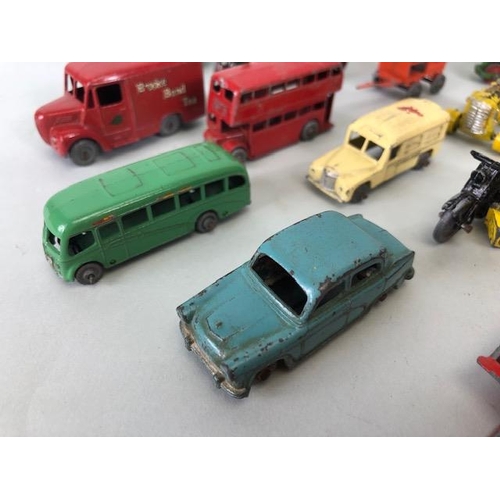 117 - Vintage Toys, collection of play worn die cast Lesney vehicles to include trucks, stage coach, carav... 