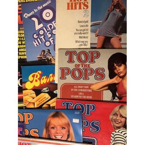 120 - Vintage Records, collection of compilation 100 LPs to include Top of the Pops , Hit Machine,Parade o... 