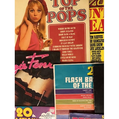 120 - Vintage Records, collection of compilation 100 LPs to include Top of the Pops , Hit Machine,Parade o... 