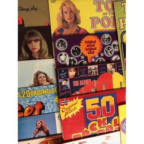 120 - Vintage Records, collection of compilation 100 LPs to include Top of the Pops , Hit Machine,Parade o... 