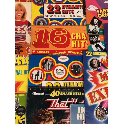 120 - Vintage Records, collection of compilation 100 LPs to include Top of the Pops , Hit Machine,Parade o... 