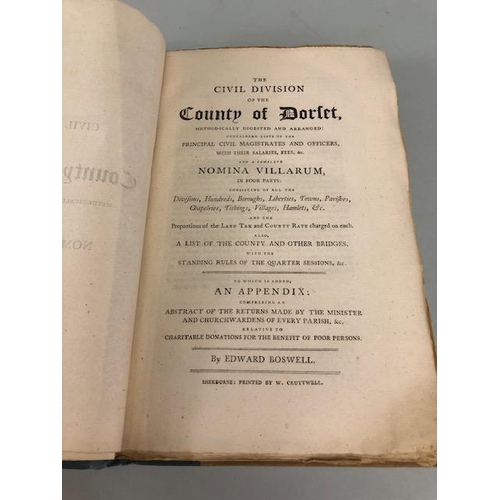 141 - Antique books of local interest, Boswells, Civil Divisions of the County of Dorset 1795, first editi... 