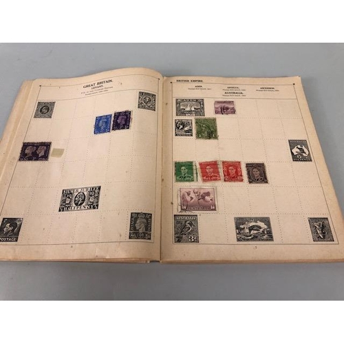 144 - Stamp philately interest, a small vintage album containing stamps from around the world to include a... 