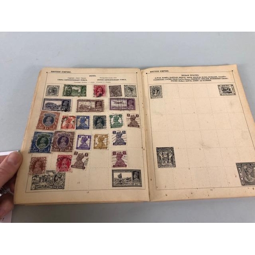 144 - Stamp philately interest, a small vintage album containing stamps from around the world to include a... 