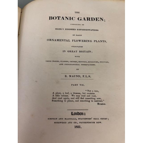 147 - Antique and collectors books on flowers, botanicals, The Botanic Garden, B. Maund FLS, London 1831, ... 