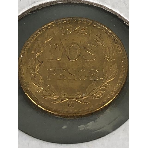 16 - Gold Coin: a Mexico 1945 gold dos pesos