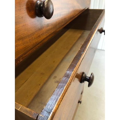 161 - Victorian Chest on Chest, Mahogany tall chest of eight drawers with traditional bun handles and inla... 