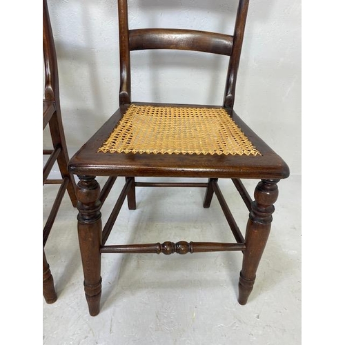 167 - Three Antique chairs with woven seats (3)