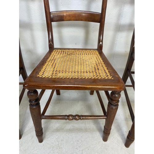 167 - Three Antique chairs with woven seats (3)