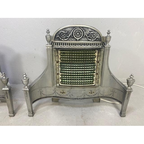 187 - Two decorative  vintage white metal Belling electric fires in the style of a regency grate