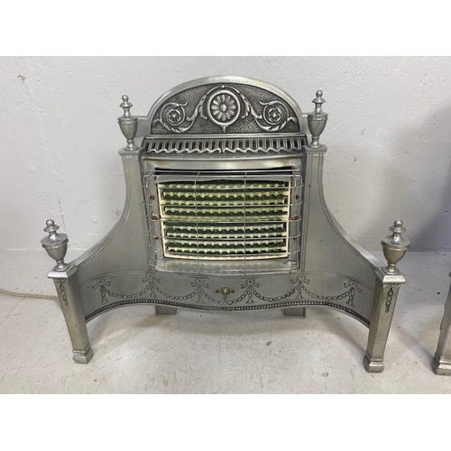 187 - Two decorative  vintage white metal Belling electric fires in the style of a regency grate