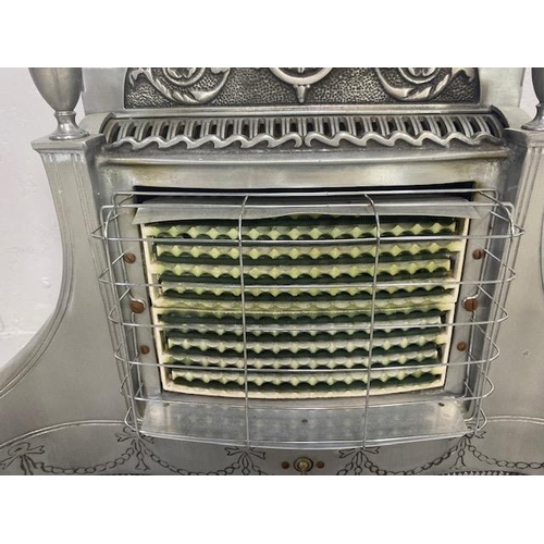 187 - Two decorative  vintage white metal Belling electric fires in the style of a regency grate