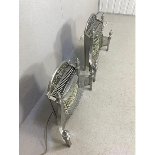 187 - Two decorative  vintage white metal Belling electric fires in the style of a regency grate