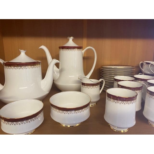 201 - Vintage China, Paragon Holyrood pattern, comprising Tea pot, Coffee pot, 2 Sugar bowls, milk and cre... 